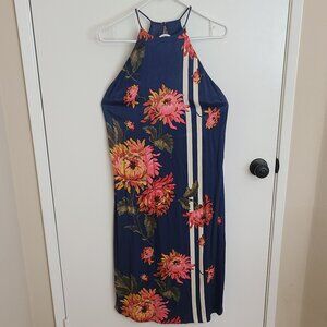 Zara floral stripe midi dress
